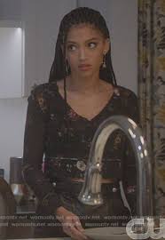 Samantha olivia from all american. Wornontv Olivia S Black Floral Cardigan On All American Samantha Logan Clothes And Wardrobe From Tv