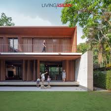 The home remains on a steep slope bordered by gorgeous trees you can see from every angle. Box Shaped House Archives Living Asean Inspiring Tropical Lifestyle