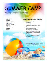 12 Free Summer Camp Flyer Templates Demplates Summer Camp Fun Math Activities Summer Camps For Kids