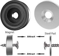 LDUDU Neodymium Magnets Extra Strong Pack of 20 12 kg Force 20 x 7 mm with  Hole Countersunk Pot Magnet with Screws and 20 Steel Cushions for ...