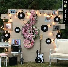 Saturday night fever is an obvious choice, but don't forget the 70's also saw the rise of the smiley face, so be sure to include those in your plans for decorations or invitations, along with 70's era music or movie. Music Theme Wedding Backdrop Pretty Designs Music Themed Wedding Music Themed Parties Backdrops