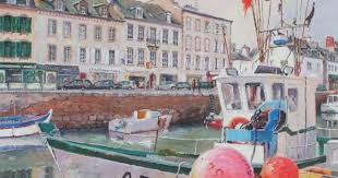 Peche Et Plaisance Au Port D Audierne Henri Le Goff Artiste Peintre Peintre Breton Peintre De Marines Peinture Bretagne Paysage Paysage Breton