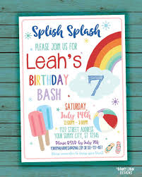 Swim Party Invite Splish Splash Invite Summer Birthday Party Etsy Pool Party Birthday Invitations Summer Birthday Party Invitations Pool Birthday Party