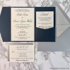 Navy And Silver Glitter Pocket Wedding Invitation Cz Invitations Pocket Wedding Invitations Wedding Invitation Envelopes Silver Glitter Wedding Invitations