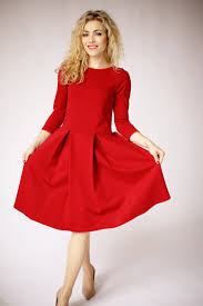 Long Sleeve Dress In Red Dresses For Women Red Formal Dress Red Casual Dress Red Midi Dress Elegant Occasion Dress Fit And Flare Dress Long Sleeve Dress Winter Red Midi Dress