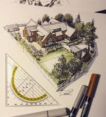 Easy Birds Eye View House Drawing Architecture Bird Eye View Sketch Stasarchitector Architecture Sketch Sketches Architectural Sketch