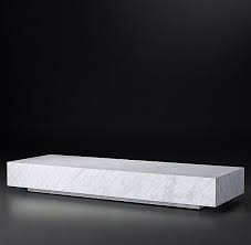 Rh Modern S Low Marble Plinth Rectangular Coffee Table American And Italian Design Of The 1970s I Coffee Table Marble Coffee Table Coffee Table To Dining Table