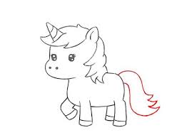 Coloriage et illustration kawaii, la licorne. Dessiner Une Licorne Kawaii Tutoriel Facile Pour Les Enfants