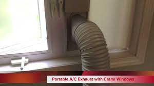 The vent connector (flange) was separate from the window i then duct taped the plastiboard to my awning window casement, attached the hose to the vent flange, and voila! Portable Air Conditioner With Crank Casement Windows Diy Exhaust Mount Youtube