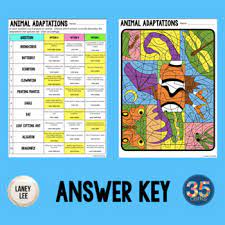 An adaptation is a way an animal's body helps it survive or live in its surroundings. Animal Adaptations Color By Number By Laney Lee Tpt