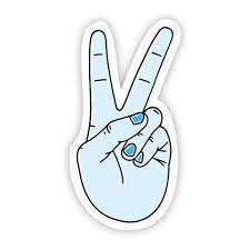 When turned on, the light shines through the tinted glass, giving off a colorful glow. Peace Sign Light Blue Aesthetic Sticker Big Moods
