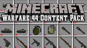 Wwi addon is a small texture pack that adds many weapons, uniforms and thematic blocks set in this war. Warfare 44 Content Pack 1 12 2 1 7 10 World War Ii Cold War 9minecraft Net