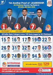 For jee main 2021 third session or april session, exams for b.e/ b.tech (paper 1) has been conducted. Sri Chaitanya Educational Insitutions Jee Main 2020 Jan Results