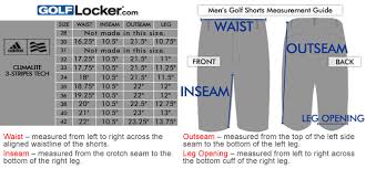 Adidas Climalite 3 Stripes Tech Golf Shorts Size Chart