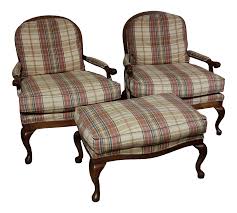 Find accent chairs at wayfair. Fairfield Plaid Accent Chairs And Matching Ottoman Set Of 3 Chairish