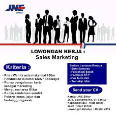 Dan berikut kami akan memberikan contoh surat lamaran kerja lengkap. Lowongan Kerja Sales Marketing Di Jne Blitar Info Blitar