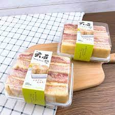烘焙包装盒日式长崎云石蛋糕喜多块戚风蛋糕食品面包蛋糕盒100套-Taobao