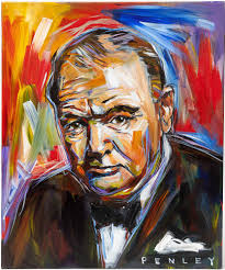 STEVE PENLEY "WINSTON CHURCHILL" ACRYLIC sold at auction