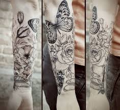 Rose And Butterfly Half Sleeve Tattoos Rose And Butterfly Tattoo By Diana Severinenko Rose And Butterfly Tattoo Butterfly Sleeve Tattoo Half Sleeve Tattoo