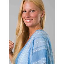 prAna Marina Bay Sz Small (S) Swimsuit Cover V-Neck Short Sleeve Tunic  Clear Sky