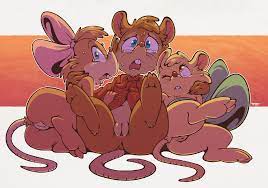 3 toes 3girls anus ass blue eyes bodily fluids brown body brown  fur buckteeth cape crying cynthia brisby don bluth female female only fur  group hairbow hi res looking