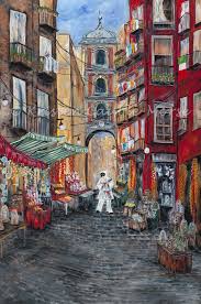Christmas Alley Napoli Kristen Cauble Morse American Artist Art Naples Italy Oil On Canvas Red Artist Art Art Love Art