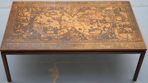 Canditree antique rectangular coffee table solid wood, coffee table with storage, storage trunk for living room. Engraved Copper Plate Campaign Coffee Table World Map Roman Calendar Months At 1stdibs