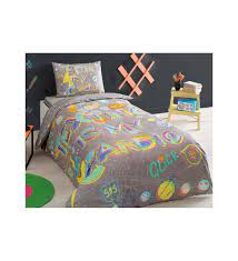 Taç nevresim takımı modellerini online olarak hemen satın alın! Tac Ranforce Tek Kisilik Nevresim Takimi Click Gri 3d Gozluk Hediyeli