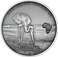 Kongo 1000 Francs 2019 Sattelstorch Silver Ounce Antique Finish Ebay Silbermunzen Storch Tiermotive