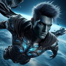 Stellar Art and creation by Cody Conyers Name: Stellar Real name: Corey  Costellanos Hair: Black Eyes: Blue, sometimes yellow when using powers  Species: Human/Templorian hybrid Relatives: Corinna Costellanos (mother),  Horizonman (father) Powers: