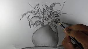 Today i'm going to show you how easy it is to draw a colorful pot of flowers, starting from the pot all the way to the flowers through the. How To Draw A Flower Vase Pencil Drawing Youtube Flower Vase Drawing Pencil Drawings Of Flowers Flower Drawing