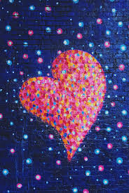 Hd Wallpaper Love Blue Pink And Yellow Heart Artwork Brick Wall Graffiti Artist Wallpaper Flare