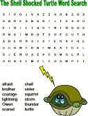 The Shell Shocked Turtle Word Search Shell Shock Word Puzzles Turtle