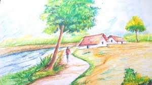 Easy Natural Drawing For Children Contoh Soal Pelajaran Puisi Dan Pidato Populer How to draw riverside village scenery.step by step(easy.