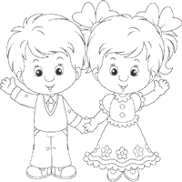 Download and print these little boy and girl coloring pages for free. Boy And Girl Waving Coloring Pages Surfnetkids