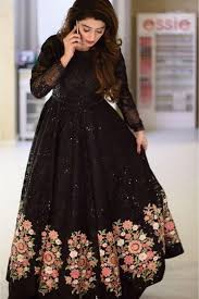 Contact jmc embroidery gowns and barong on messenger. Net Embroidery Gown In Black Colour Trendy Party Dresses Party Wear Dresses Indian Fashion Dresses
