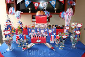 Sports Birthday All Star Birthday Party Catch My Party Sports Baby Shower Sports Baby Shower Theme Star Birthday Party