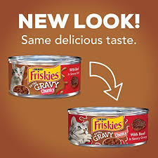 Purina Friskies Extra Gravy Chunky With Beef In Savory Gravy Wet Cat Food 24 5 5 Oz Cans Wet Cat Food Purina Friskies Food