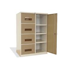 These file cabinet bookcase are trendy and reinforced. 4 Drawer Steel Filing And Stationery Combo Leaders Office Furniture