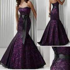 Black And Purple Lace Wedding Dresses 2018 2019 B2b Fashion Wedding Dresses Satin Black Wedding Dresses Gowns