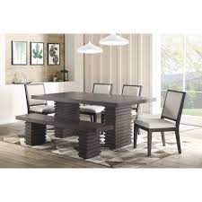 Browse by individual city in michigan and request a quote for your custom made project today Steve Silver Mila Contemporary Dining Table And Chair Set With Bench Wayside Furniture Table Chair Set With Bench