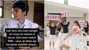 Tapi apa jadinya jika cinta itu hanya dari satu pihak? Viral Kisah Cinta Bertepuk Sebelah Tangan Hingga Akhirnya Dilamar Akui Naksir Sejak Sma Tribunnews Com Mobile