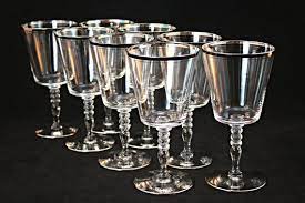 Theresienthal colored crystal incised stem goblet set. Crystal Stemware Crystal Goblet Crystal Water Goblets Etsy Crystal Goblets Crystal Stemware Stemware