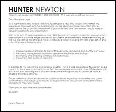 Aml Analyst Cover Letter Sample Cover Letter Templates Examples