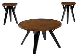 Coffee tables (770) refine by table type: Signature Design By Ashley Ingel Contemporary Table Set Includes Coffee Table 2 End Tables Brown Black Buy Online In Botswana At Botswana Desertcart Com Productid 47397935