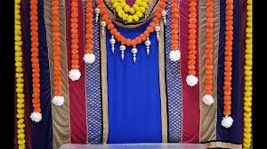 Quick And Easy Varalakshmi Pooja Decoration Pooja Background Decoration Ideas Simple Decoration Youtube