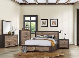 The Chad 4 Pc Queen Bedroom Set Combines The Clean Lines Of Contemporary Styling With The Look Of Na Platform Bedroom Sets Bedroom Sets Queen King Bedroom Sets