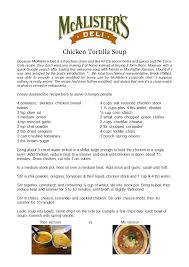 Mcalisters Deli Chicken Tortilla Soup Docx Chicken Tortilla Delicious Soup Mcalister S Deli