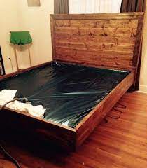 When selecting a place in the room to put your bed, measure the available space between surrounding furniture to ensure that you have enough room for the frame. Planked Headboard Waterbed Build Water Bed Plank Headboard Waterbed Frame