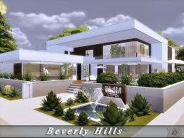 Luxurious Contemporary Villa Found In Tsr Category Sims 4 Residential Lots Sims 4 House Building Sims 4 Modern House Sims House Design